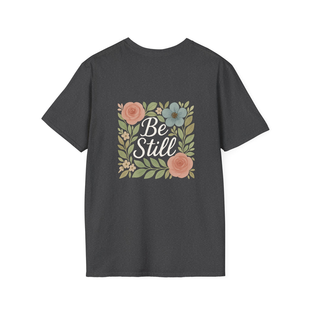 Floral Inspirational T-Shirt – 'Be Still'