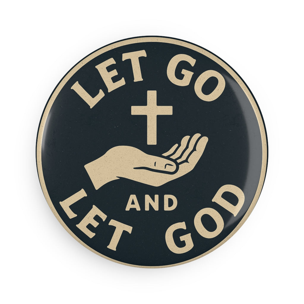 Faith-Inspired Button Magnet Set - Let Go Let God (1 & 10 pcs)