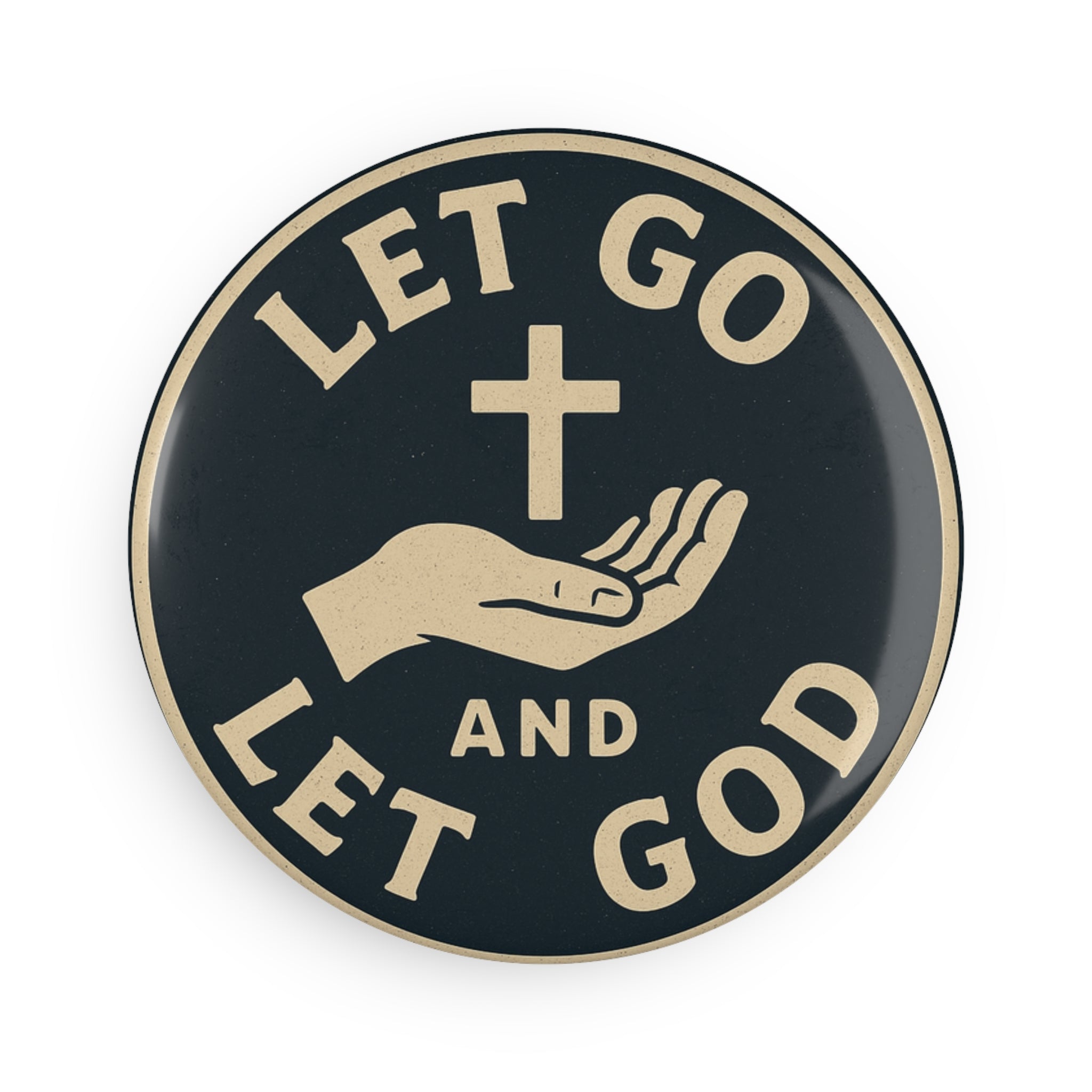 Faith-Inspired Button Magnet Set - Let Go Let God (1 & 10 pcs)