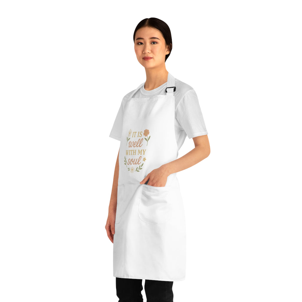 Well With My Soul Apron, Inspirational Cooking Gift, Gardening Apron, Creative Kitchenware, Soulful Apron for Food Lovers