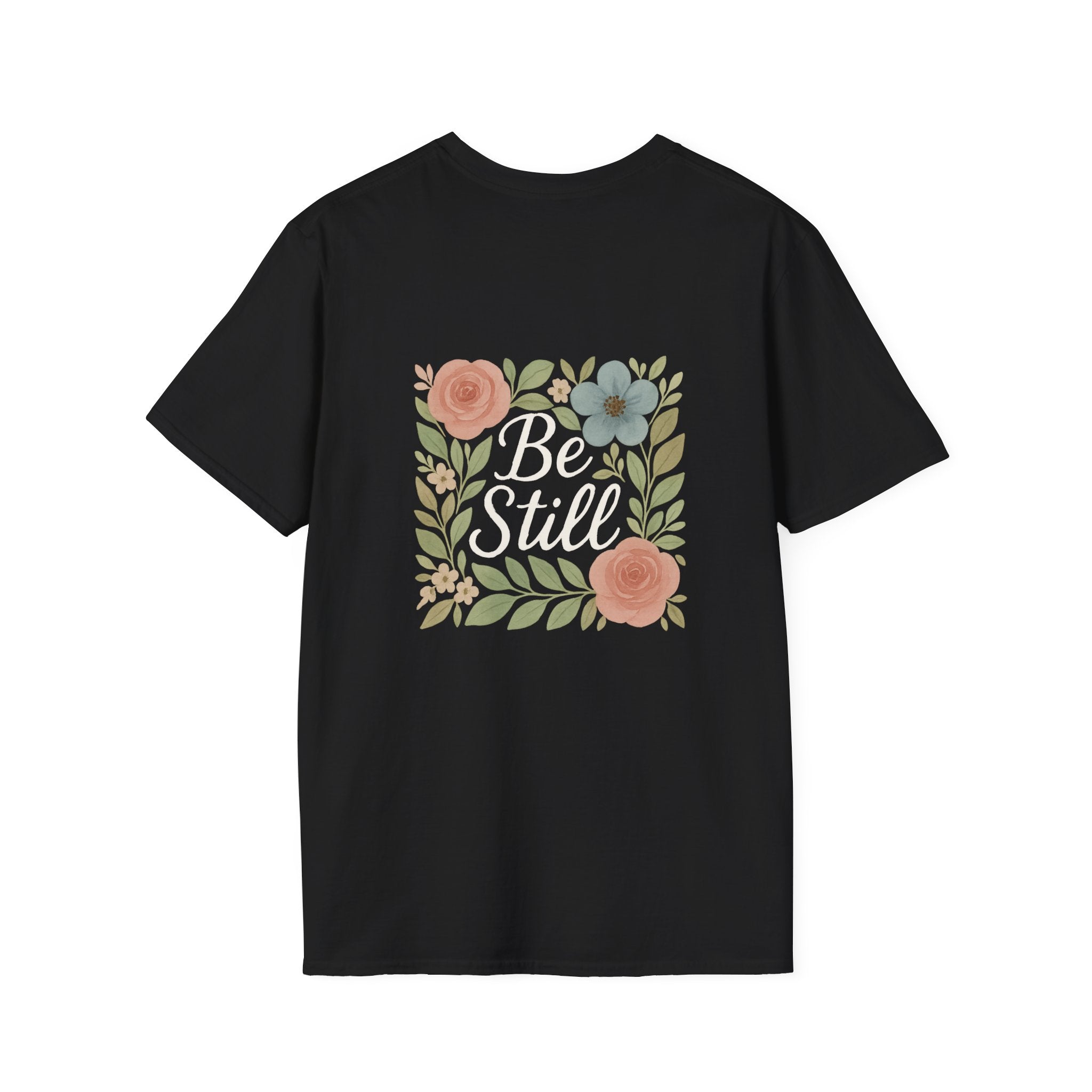 Floral Inspirational T-Shirt – 'Be Still'